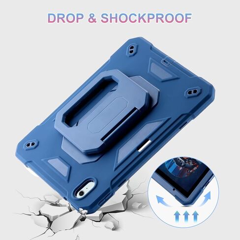 MARKILL Case for iPad Air 11 Inch Case 2024 (M2) with Pencil Slot/360 Rotating Grip Magic Stand,Keychain/Carrying Shoulder Strap,Full-Body Rugged Cover for iPad Air 6th Generation (Navy Blue) in Kuwait