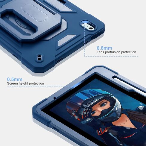 MARKILL Case for iPad Air 11 Inch Case 2024 (M2) with Pencil Slot/360 Rotating Grip Magic Stand,Keychain/Carrying Shoulder Strap,Full-Body Rugged Cover for iPad Air 6th Generation (Navy Blue) in Kuwait