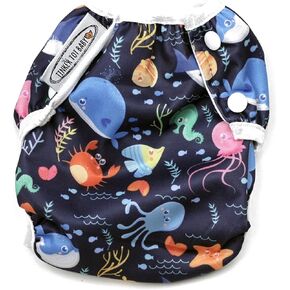 Reusable Swim Diaper for Infants and Toddlers – BPA Free Quick Drying Waterproof Diapers for Swimming with 3x3 Stud Buttons for Adjustable Sizes in Small and Large