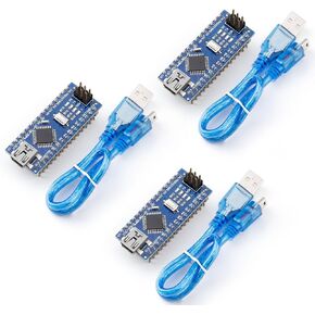 ELEGOO Pre-soldered Nano Board CH 340/ATmega+328P with USB Cable Compatible with Arduino