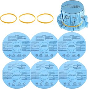 Reusable Wet Dry Vac Filter VF2002 90107 Dry Disc Vacuum Filters for Most 5 Gallon and Larger Shop Vac Branded Wet/Dry Vacuum Cleaners(pack of 6pcs Disc Filters 3pcs Retaining Bands)