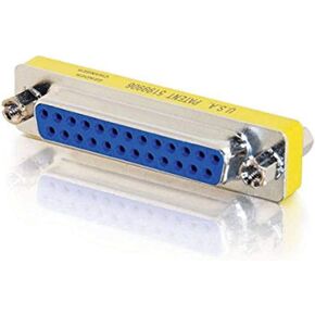 C2G/Cables to Go 02774 DB25 F/F Mini Gender Changer (Coupler), Silver/Yellow