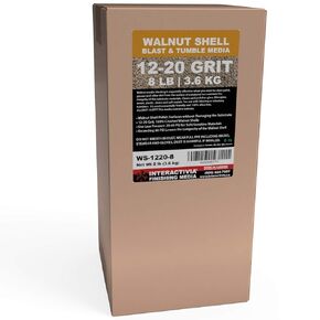 Walnut Shell Media, 8 lbs or 3.6 kg, Medium Course, 12-20 Grit, 100% Crushed Walnut Shells, Environmentally Friendly, Made in USA