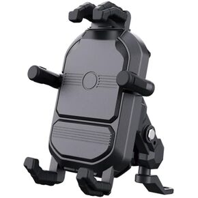 Motorcycle Mobile Shock-Absorbing Phone Holder with 360° Rotation, Anti-Theft Design, and IP67 Waterproof Installation of Rearview Mirror Mount(KOCT062)