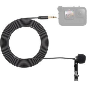 Movo Lavalier Microphone for GoPro - Compatible with GoPro, Hero 12 Hero11, Hero10, Hero9 Black, GoPro Media Mod, & GoPro Pro 3.5mm Mic Adapter - GoPro Lapel Mic with 6ft Cable, Metal Clip, Windscreen