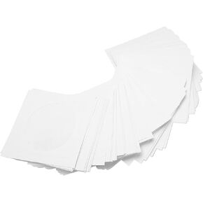 Zunate 100Pcs CD DVD Sleeves Envelopes, Reusable Paper Media Disc Sleeves Envelopes, CD DVD Disc Storage Bag with Clear Window and Flap for 8cm Discs