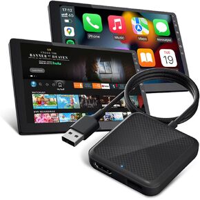 Car TV Mate Pro, Wireless CarPlay Adapter with HDMI Input Port for Fire TV Sticks, Google TV Sticks, 2 in 1 Car TV Converter for Cars with Factory Wired CarPlay from 2016,Plug & Play