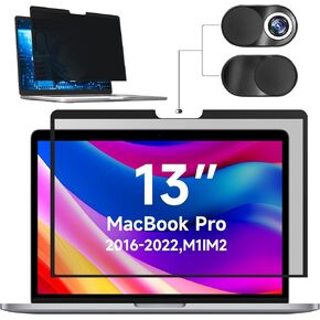 Mamol Privacy Screen for MacBook Pro 13 Inch(2016-2022, M1, M2) & MacBook Air 13" (2018-2021, M1), MagicSuction™ Removable Vacuum Adsorption Anti Spy ,Anti Glare Anti Blue Light Filter for Mac Laptop Computer