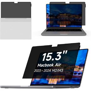 شاشة خصوصية للكمبيوتر المحمول Yamaya MacBook Air 15 بوصة (2023-2024، M2 M3)، درع خصوصية لشاشة الكمبيوتر المحمول قابل للإزالة لجهاز Mac 15 بوصة.