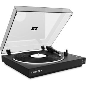 Victrola Fully Automatic Bluetooth Turntable with Audio Technica ATN3600L Cartridge, Automatic Repeat Function, 2-Speed Vinyl Record Player, Wireless Bluetooth Streaming, Preamp and Aluminum Platter