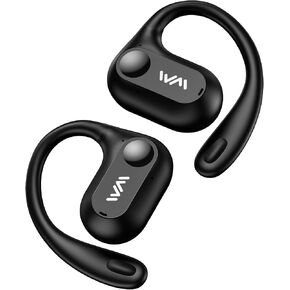 Open Ear Headphones,Bluetooth 5.3 Air Conduction Wireless Earbuds,Comfort & Secure Fit ,Powerful Bass,Clear Calls,30H Playback,Light Weight Open Headphones with Ear-Hook for Workout,Running,Black