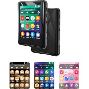 32GB MP3 Player with Bluetooth 5.3, Full Touch Screen Mp3 Mp4 Music Player Built-in Speaker,FM Radio,Voice Recorder,Ebook,Support 256GB TF Card,Shuffle. Earphones Included…