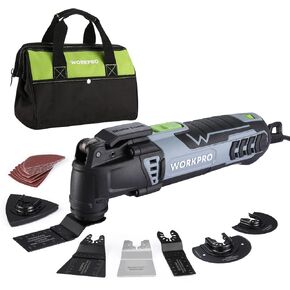 WORKPRO Oscillating Multi-Tool Kit, 3.0 Amp Corded Quick-Lock Replaceable Oscillating Saw with 7 Variable Speed, 3° Oscillation Angle, 17pcs Saw Accessories, and Carrying Bag