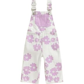 Emmababy Baby Girl Floral Denim Romper Pants with Pocket Sleeveless Playsuit Suspender Jumpsuit Toddler Backless Jean Overall