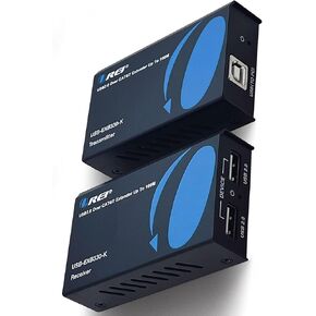 OREI USB Over Ethernet Extender Upto 330 Feet - Extends USB 2.0 Signals Over LAN Ethernet with 2 Ports - Power Over Cable, Long Distance Extension & Support for All Operating Systems (USB-EXB330-K)