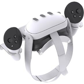 VR Wall Mount Hanger Compatible with Meta Oculus Quest 3/2/Pro/Rift-S, Aluminium Vr Wall Holder for Most VR Headset&Controller, Two Storage Options & Space Saving Quest 3 VR Holder Storage Hook