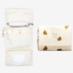 Baby Bag Organizer, Portable Baby Stroller Straps, Waterproof Mini Diaper Bag, Foldable Mom and Baby Travel Set, with Gift for Baby Shower (Bear)