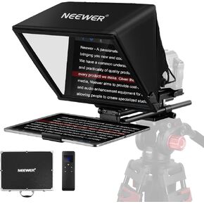 Neewer Teleprompter C12 Modular Design with 15mm LWS Rod Clamp, RT113 Remote, App Control, 12" Beamsplitter, Snap in 501PL QR Plate Compatible with LWS Baseplate Camera Cage Shoulder Rig