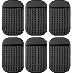 Car Dashboard Anti-Slip Mat, 6-Pack Enhanced Non Slip Dash Pad for Secure Placement, Strong Adhesive for Radar Detector, Cell Phone, Keys, Glasses, GPS, Coins, and More