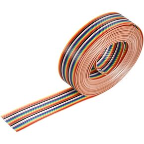 uxcell IDC Rainbow Wire Flat Ribbon Cable 24P 1.27mm Pitch 5meter/16.4ft Length