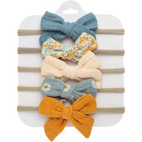 KIDOCHEESE Baby Bows and Headbands Nylon Hair Bows Stretchy Baby Hairbands Hair Accessories for Newborn Babies Infant Toddlers Kids in Kuwait