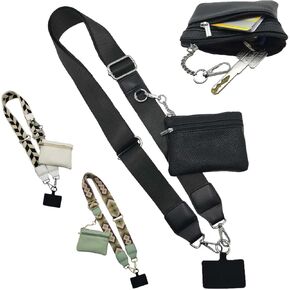Clip and Go Strap for Phone with Wallet Crossbody, 2024 Clip and Go Phone Strap with Wallet, Clip and Go Strap with Pouch, Phone Strap with Zippered Pouch,Phone Strap Crossbody