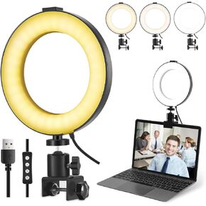 ضوء حلقي 18 بوصة، ضوء LED احترافي مع حامل، شاشة LED/2 منافذ USB/حامل هاتف لوحي، ضوء حلقة سيلفي 2700-6500 كلفن لإضاءة الوشم والحلاق والمكياج واستديو تصوير الفيديو