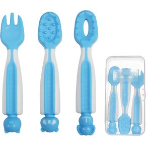 Baby Self Feeding Spoons BPA-Free Silicone Spoons Toddler Utensils for Kids Ages 6 Months+, First + Second Stage Spoons Set for Baby-Led Weaning(BLW), Teething Friendly (Green)