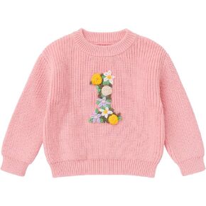 Baby Girls Boy 1st Birthday Outfit Sweater Top Fall Winter Clothes Long Sleeve Knit Pullover Top Cake Smash Sweatshirt