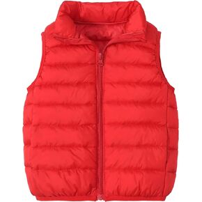 Happy Cherry Kids Boys Girls Down Vest Sleeveless Puffer Coat Lightweight Warm Quilted Gilet Winter Snow Waistcoat Outerwear