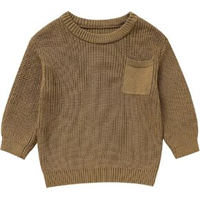 Viworld Toddler Girl Knit Sweater Blouse Pullover Warm Crewneck Long Sleeve Tops for Toddler Boy Fall Winter Clothes