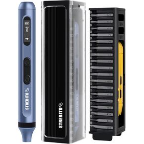 STREBITO 3.7V Mini Electric Screwdriver, 42-in-1 Precision Electric Screwdriver Kit, 36 S2 Magnetic Bits, Mini Power Screwdriver with Display, Electric Screwdriver Cordless for Electronic Laptop Phone