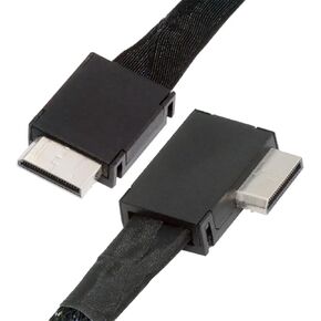 NFHK Down Angled 90 Degree OcuLink PCIe 4.0 PCI-Express SFF-8611 4i to SFF-8611 Data Active Cable for eGPU SSD 80cm