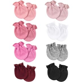 8 أزواج من قفازات الأطفال حديثي الولادة بدون خدش من القطن قفازات يد للأطفال حديثي الولادة من الأولاد والبنات والرضع من عمر 0 ​​إلى 6 أشهر in Kuwait