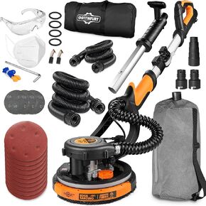 𝟐𝟎𝟐𝟒 𝐔𝐩𝐠𝐫𝐚𝐝𝐞𝐝 Drywall Sander, 780W Electric Power Drywall Sander with Vacuum, Dry Wall Sander with Extendable Handle, 7 Variable Speed 900-1800RPM, 95.5% Dust Removal for Popcorn Ceiling