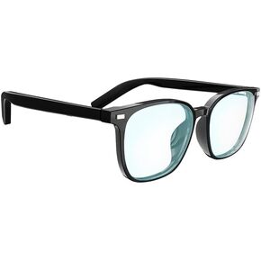 Smart Bluetooth Audio Glasses, Anti-Blue Light, Auto On/Off, Call/Music, Voice Assistant, Remote Camera, Black Frame，Unisex