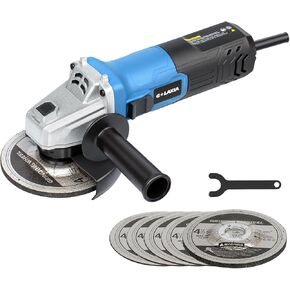 Angle Grinder，4 Amp Electric Grinder Tool with Grinding and Cutting Wheels, Auxiliary Handle for Cutting, Grinding, Polishing and Rust Removal