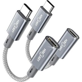 Lightning to USB C Adapter (2 pack) Support Fast Charging & Data Sync,Lightning Female to USB C Male Adapter Type C Charger Converter Cord Cable for iPhone 16 15 Pro Max Plus,iPad,Not for Audio/OTG