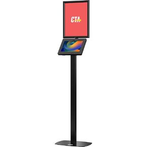 Thin Profile Graphic Sign Floor Stand – CTA Thin Graphic Sign Floor Stand w/Security Enclosure for iPad Air 11" M2 (2024) - iPad Pro 11" M4 (2024) and More 9.7-11" Tablets - Black (PAD-CHKGRA)