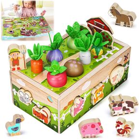 Montessori Wooden Sensory Toddler Toys: Toy for 1 Year Old Boys Girls Birthday Gifts | 1st One First Birthday Gift for 1 Year Old Girl Boy, Educational Learning Toy for 1-2 Year Old Fine Motor Skills