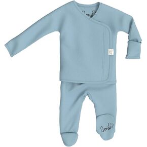 Bonsie Skin to Skin Babywear Footie - Teal Baby Footed One Piece - Ripple