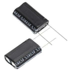 PATIKIL 4Pcs 5.5V 5F Super Capacitor, 0.83 x 0.41 x 1.06 Inch Aluminum Super Capacitors Winding Type Energy Storage for on Board Backup Energy Storage, Black