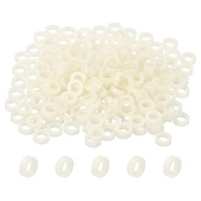 PATIKIL 4.2mm ID x 7mm OD x 4mm L Round Spacers Washers, 200 Pack ABS Plastic Plastic Standoff Gaskets for M4 Hardware Screws Bolts for 3D Printer Electrical Outlet, Beige