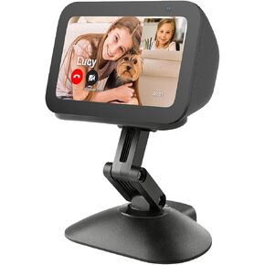 Stand for Echo Show 5 (3rd Gen) & Cell Phone，Adjustable Height Smart Speaker Stand Table Mount Bracket，Magnetic Anti-Slip Base for Show 5 3rd Generation