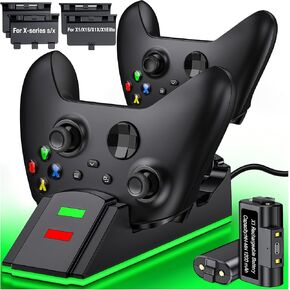 Individual Xbox Rechargeable Battery-2x3600mWh Batteries with Xbox Controller Charger, Xbox Controller Battery Pack for Xbox Series X/S, Xbox Battery Pack Xbox Charging Station for Xbox One/S/X/Elite