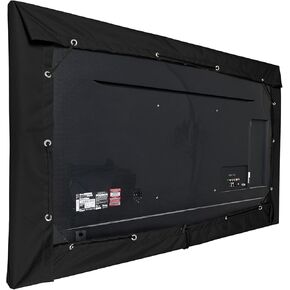 Covermates Outdoor Half TV Cover - Various Sizes, Light Weight Material, Weatherproof, Dustproof, Cinching Drawcord, Outdoor TV Covers, 55-59 Inch Screen Size, Black