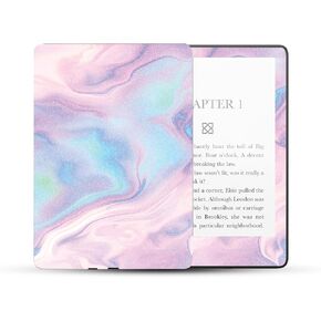 MightySkins Glossy Glitter Skin Compatible with Amazon Kindle Paperwhite 5 6.8-inch 11th Gen (2021) Full Wrap - Pastel Wave | Protective High-Gloss Glitter Finish | Easy to Apply | Made in The USA