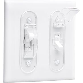 Wall Switch Guard, Childproof Light Switch Cover Guard | Toggle Style | Light Switch Protection | Lock Toggle Switch in On or Off Position | 1 Pack, Clear