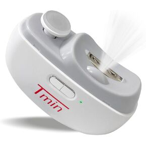 TMIN Electric Nail Clipper with Light & 2 Speeds, Nail Polisher 2 in 1 Design, Nail Clip Storage, USB Rechargeable Safety Electric Nail Trimmer Suitable for Babies,Kids, Adults and Seniors - White