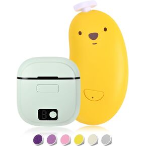 Automatic Electric Nail Clipper, Baby Electric Nail Trimmer,Baby Nail Clippers with Light,2-in-1 File Set Rechargeable for Infant Baby,Toddler Kids, with 6 Grinding Heads,3 Speed Modes TpChapNi